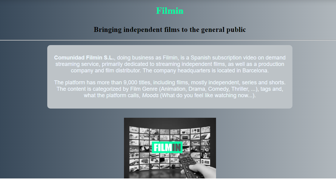 Overview of the Filmin App